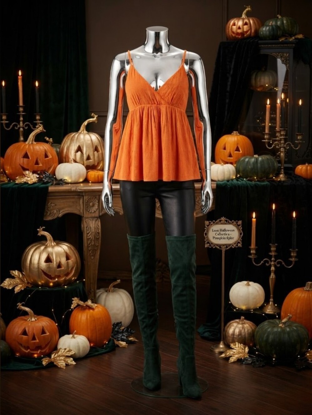Pumpkin Spaghetti Strap Top 🧡